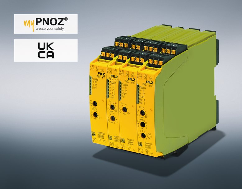 Relé de segurança myPNOZ da Pilz recebe da TÜV-SÜD o certificado UKCA (United Kingdom Conformity Assessment) para a Grã-Bretanha, aplicação certificada pela Grã-Bretanha